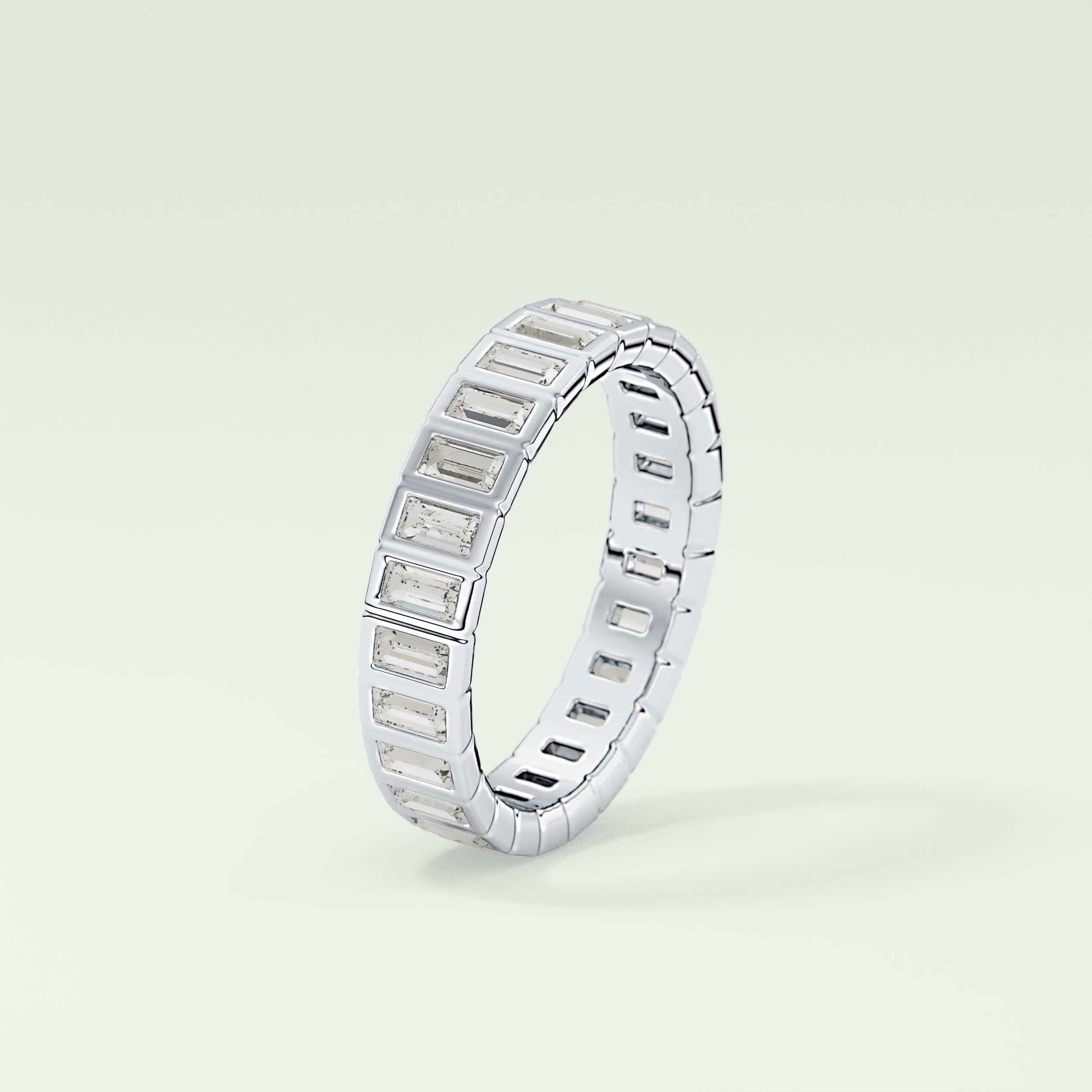 0.8 TCW Baguette Shaped Lab Grown Diamond Wedding Band