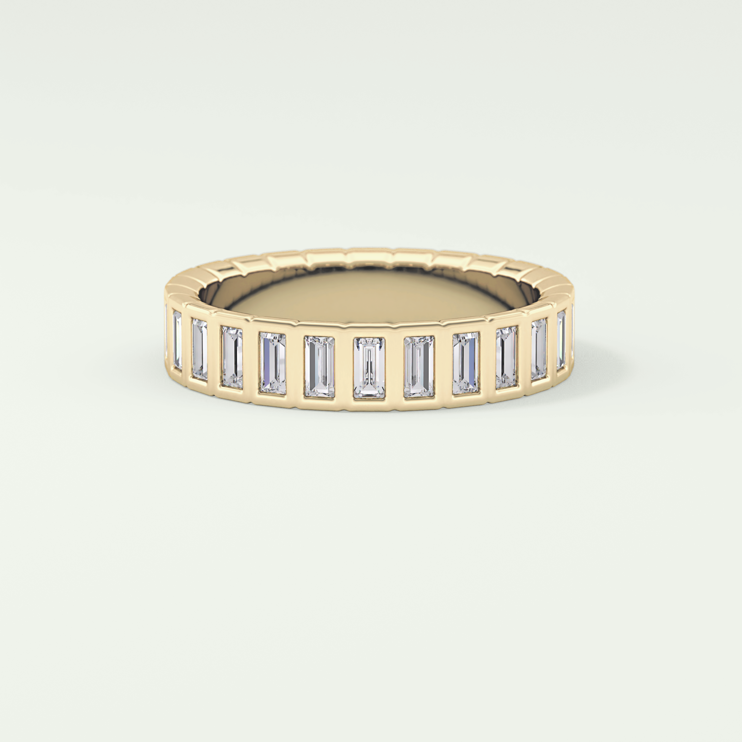 0.44 TCW Baguette Shaped Moissanite Wedding Band