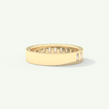 0.44 TCW Baguette Cut Lab-Grown Diamond Half Eternity Bezel Wedding Band