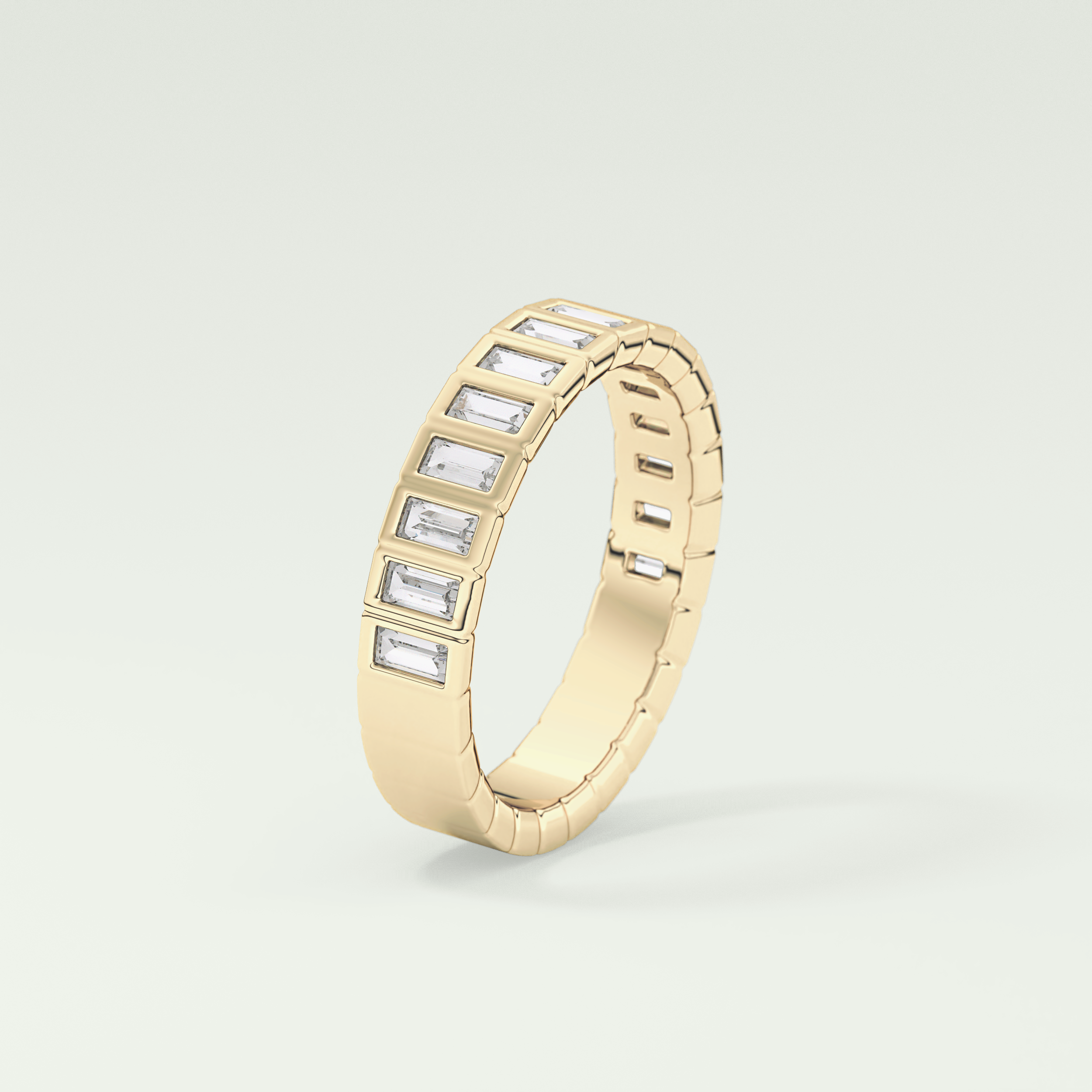 0.44 TCW Baguette Shaped Moissanite Wedding Band