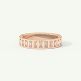 0.44 TCW Baguette Cut Lab-Grown Diamond Half Eternity Bezel Wedding Band