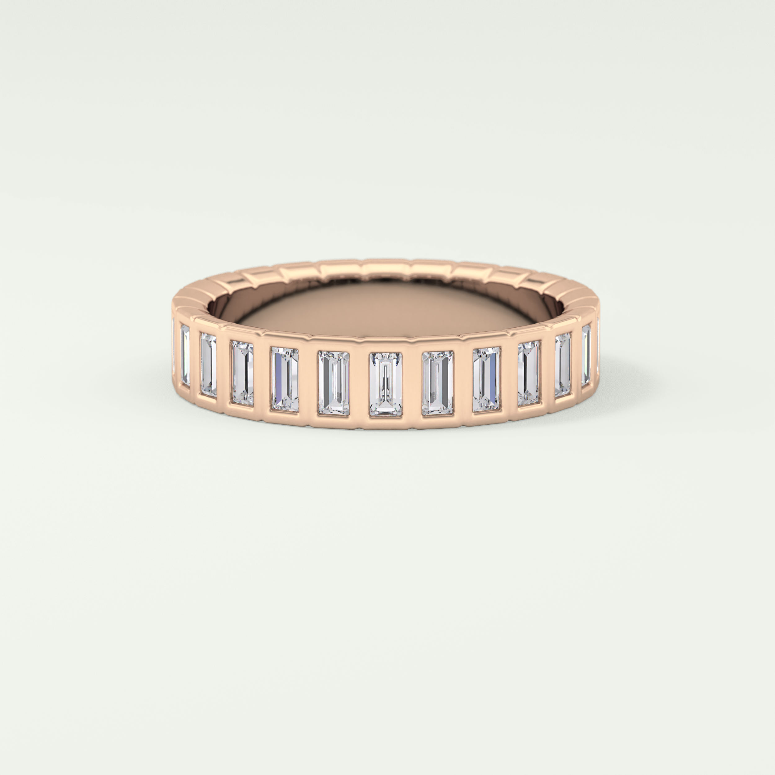 0.44 TCW Baguette Shaped Moissanite Wedding Band