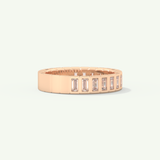0.44 TCW Baguette Cut Lab-Grown Diamond Half Eternity Bezel Wedding Band