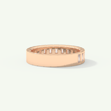0.44 TCW Baguette Cut Lab-Grown Diamond Half Eternity Bezel Wedding Band