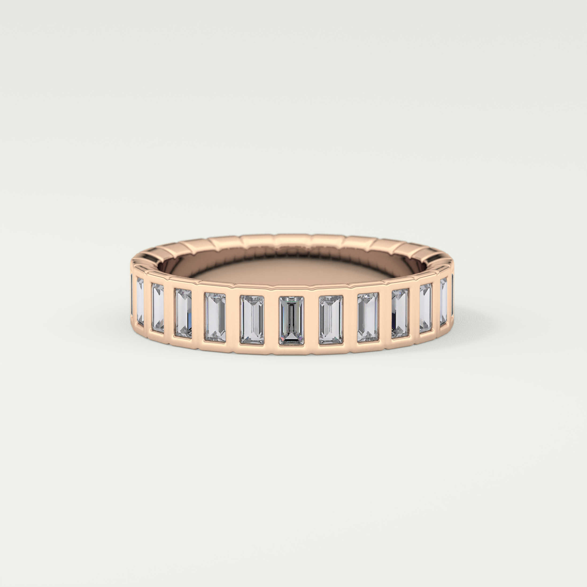 0.44 TCW Baguette Shaped Moissanite Wedding Band