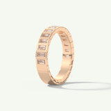 0.44 TCW Baguette Shaped Moissanite Half Eternity Wedding Band