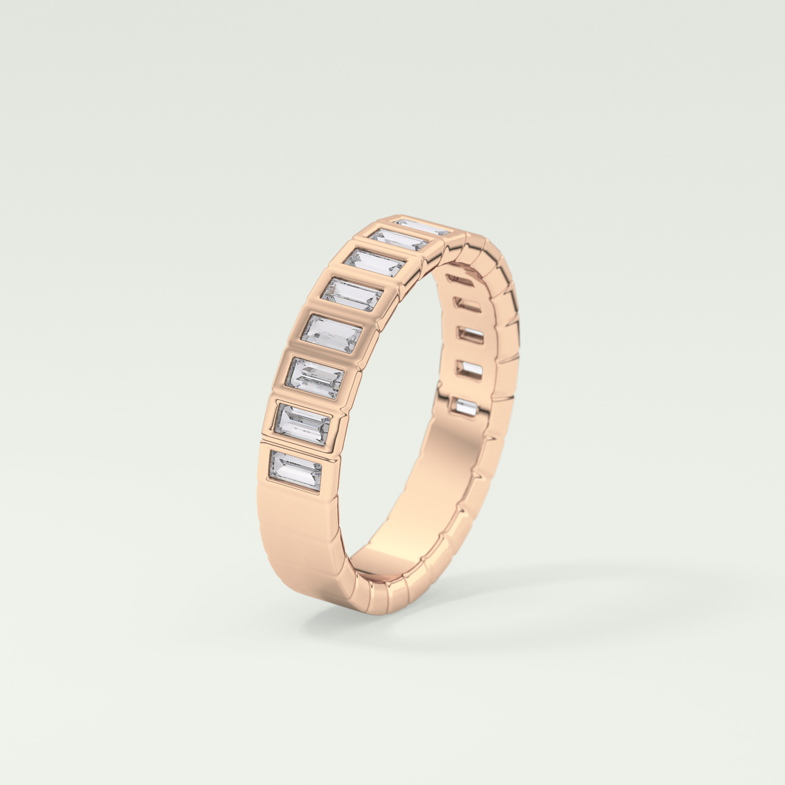 0.44 TCW Baguette Shaped Moissanite Wedding Band