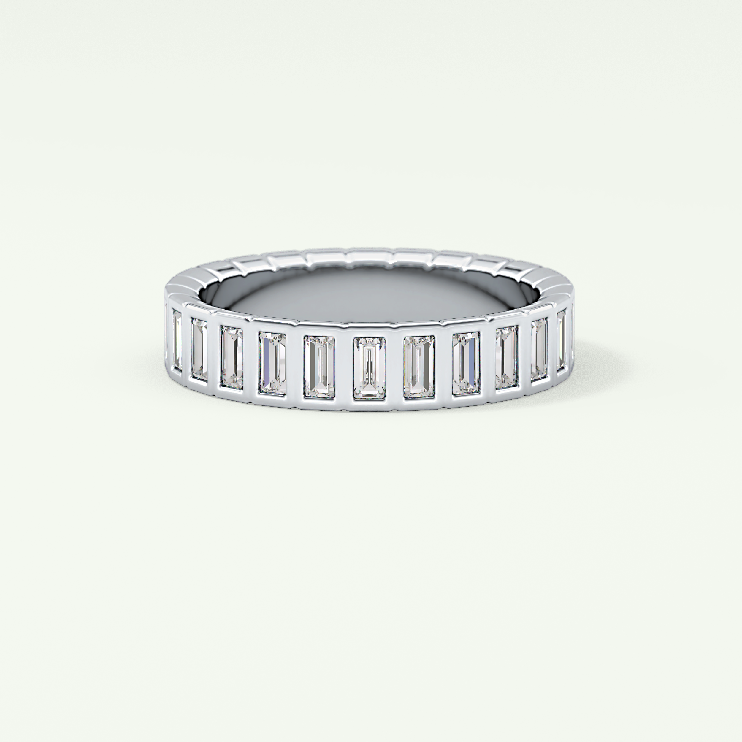 0.44 TCW Baguette Shaped Moissanite Wedding Band