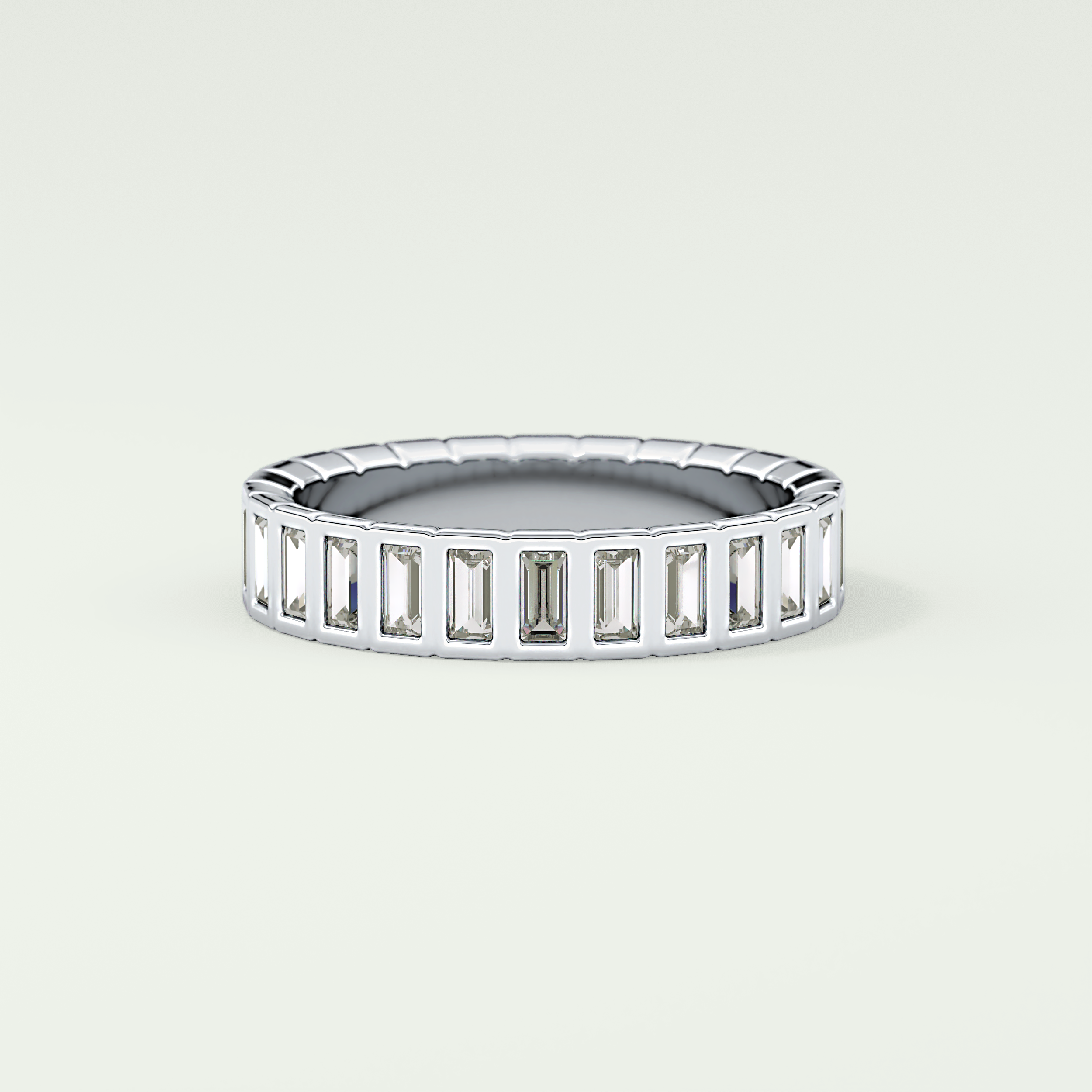 0.44 TCW Baguette Shaped Moissanite Wedding Band