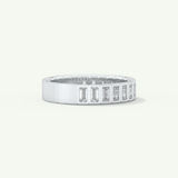 0.44 TCW Baguette Cut Lab-Grown Diamond Half Eternity Bezel Wedding Band