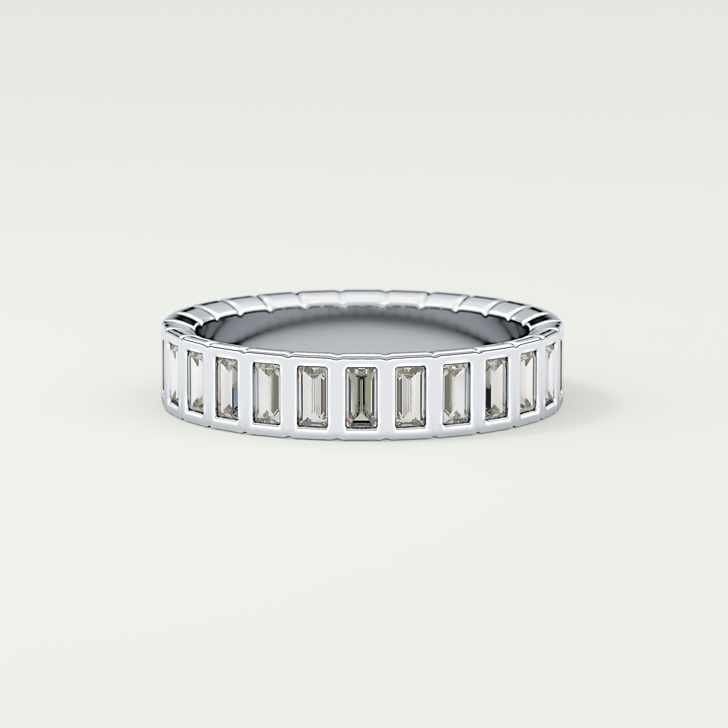 0.44 TCW Baguette Shaped Moissanite Wedding Band