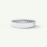 0.44 TCW Baguette Cut Lab-Grown Diamond Half Eternity Bezel Wedding Band