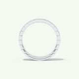 0.44 TCW Baguette Cut Lab-Grown Diamond Half Eternity Bezel Wedding Band