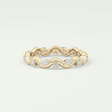 0.56 TCW Round & Marquise Shaped Lab Grown Diamond Wedding Band