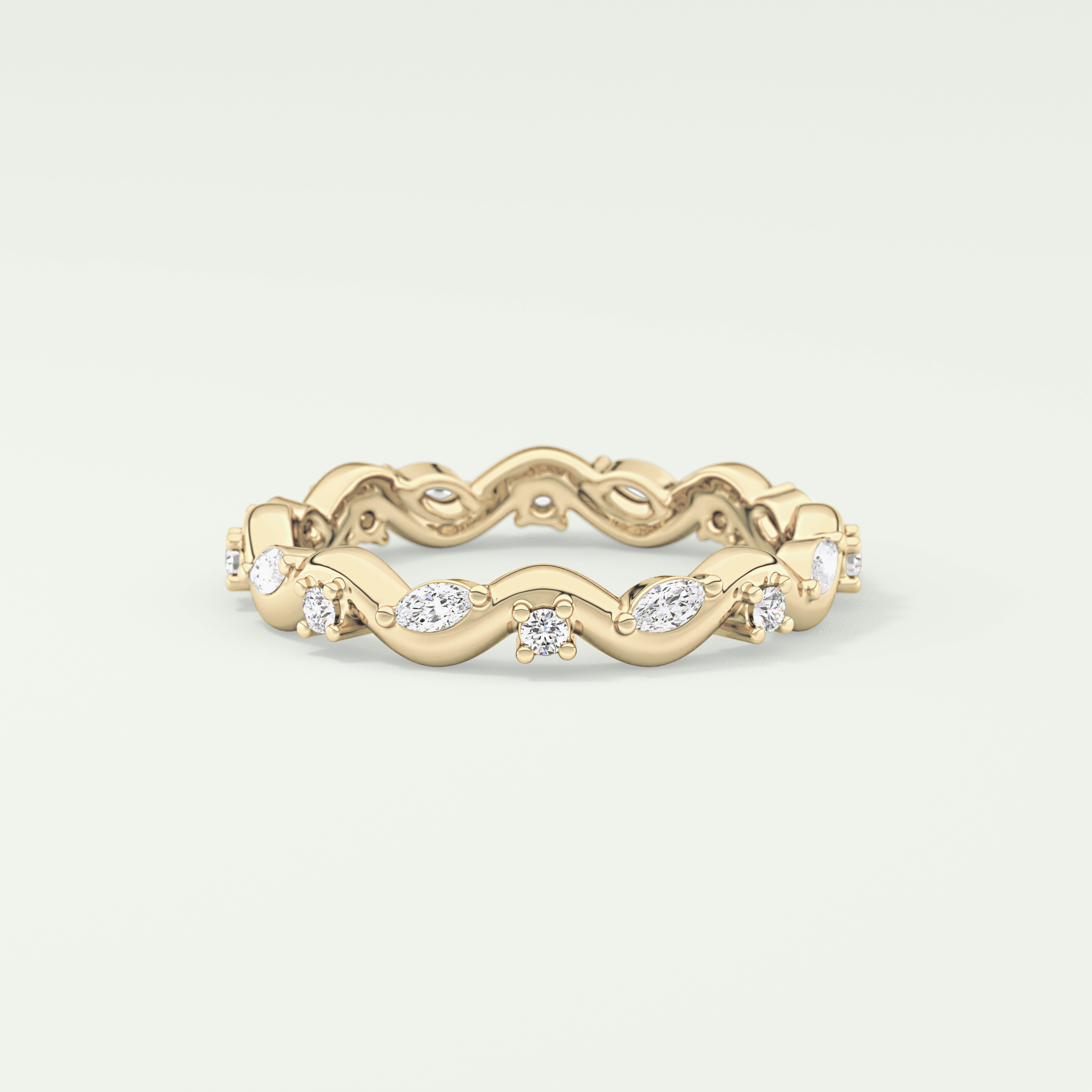 0.56 TCW Round & Marquise Shaped Lab Grown Diamond Wedding Band
