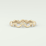 0.56 TCW Round & Marquise Shaped Lab Grown Diamond Wedding Band