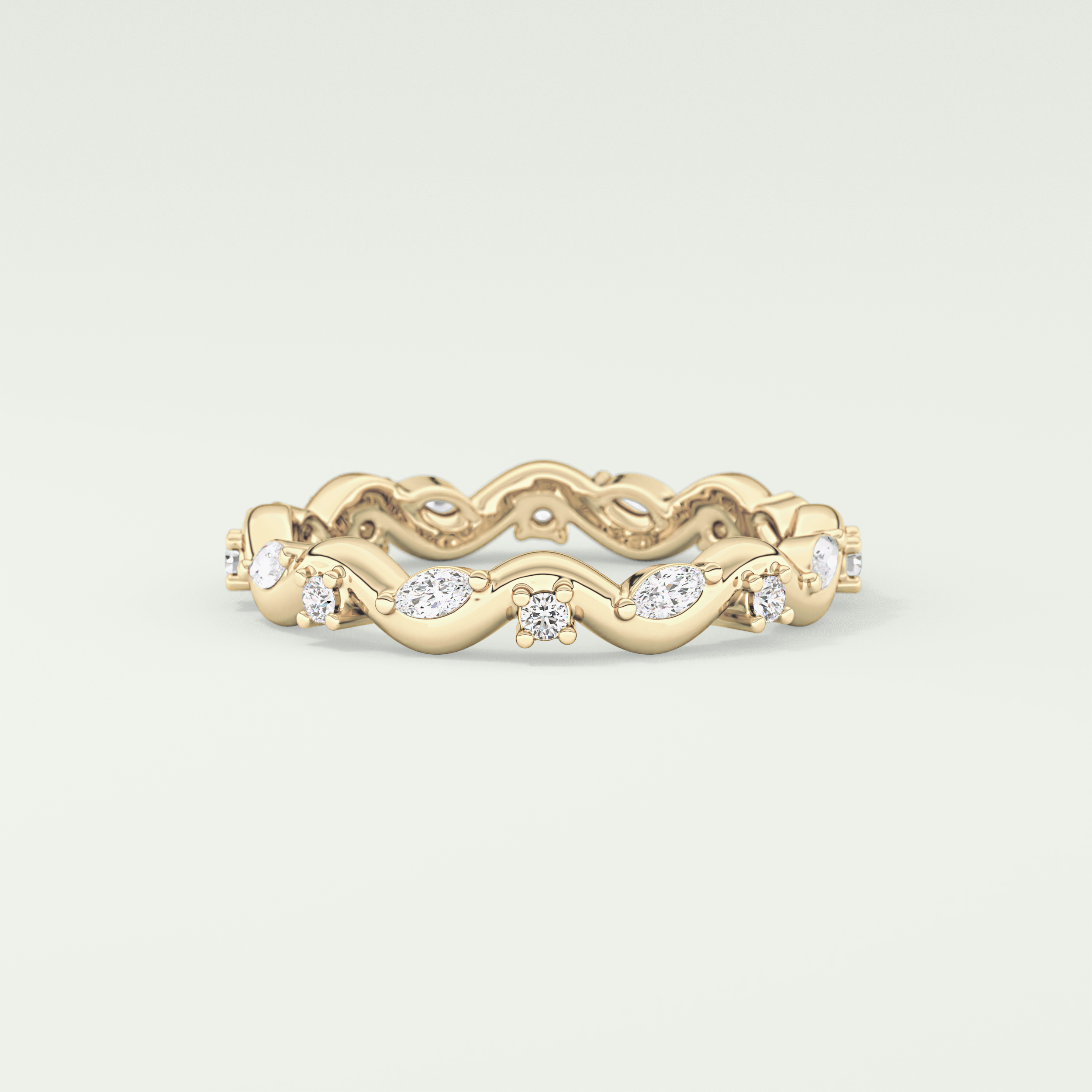 0.56 TCW Round & Marquise Shaped Lab Grown Diamond Wedding Band