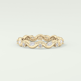0.56 TCW Round & Marquise Shaped Lab Grown Diamond Wedding Band