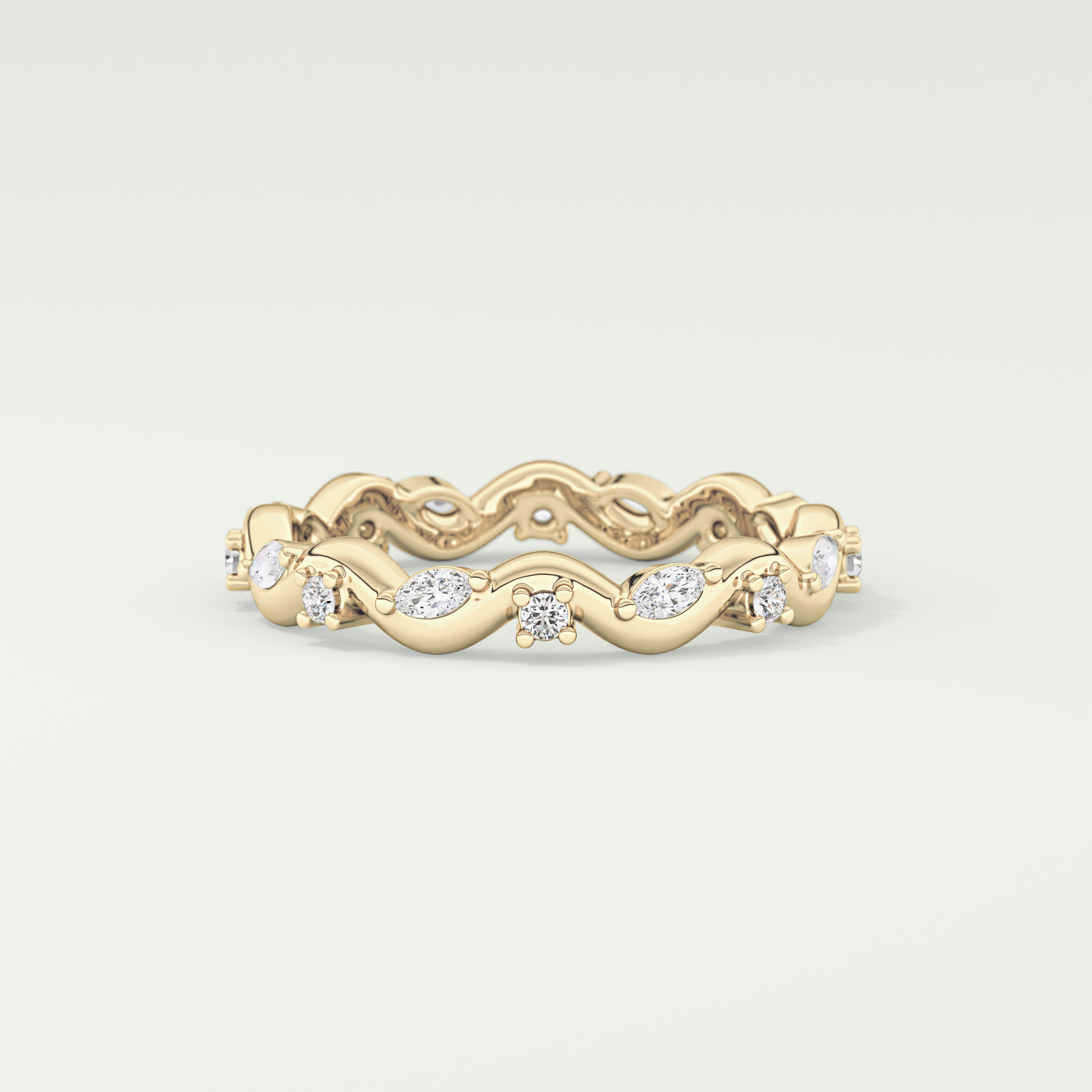 0.56 TCW Round & Marquise Shaped Lab Grown Diamond Wedding Band
