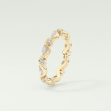 0.56 TCW Round & Marquise Shaped Lab Grown Diamond Wedding Band