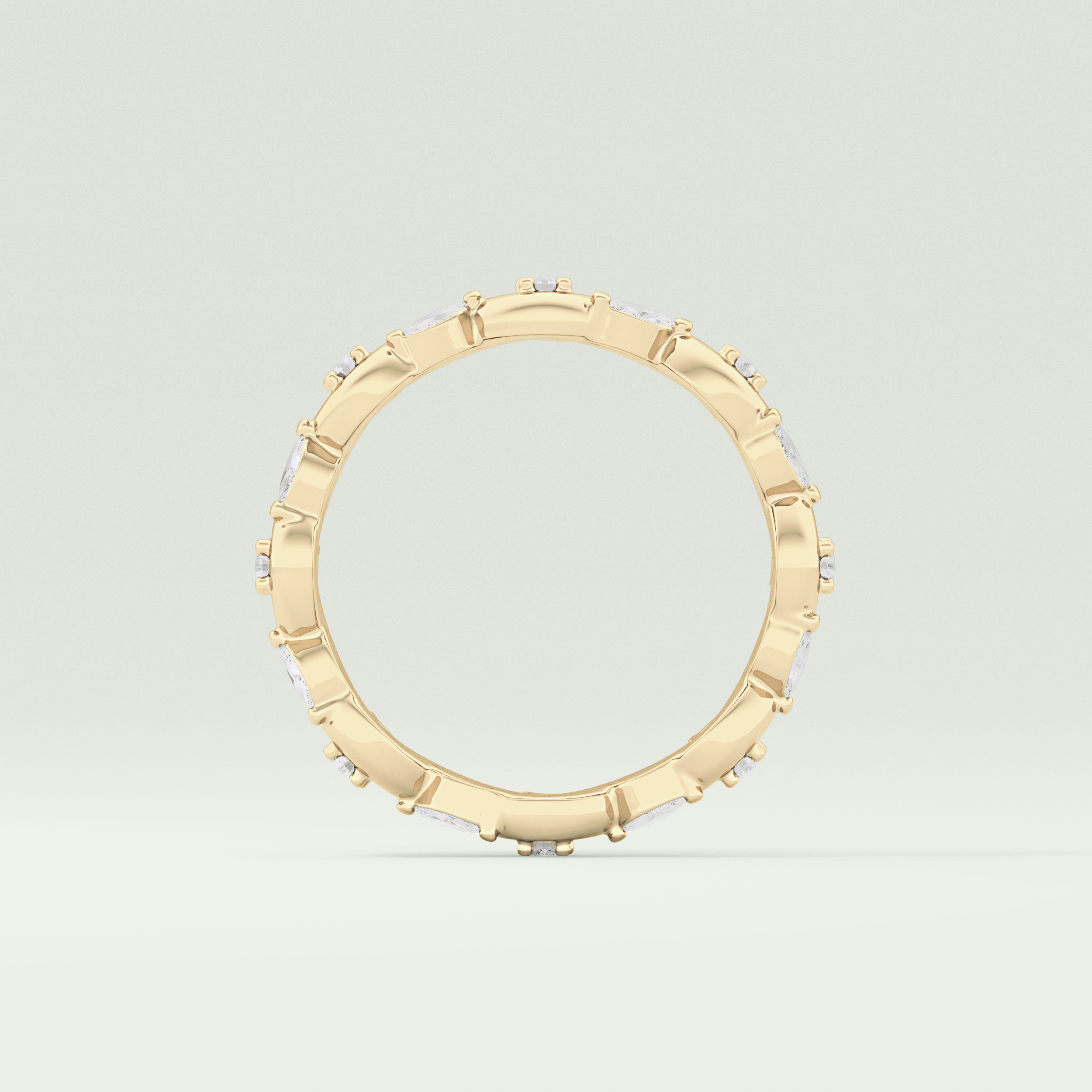 0.56 TCW Round & Marquise Shaped Lab Grown Diamond Wedding Band