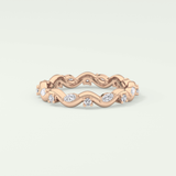 0.56 TCW Round & Marquise Shaped Lab Grown Diamond Wedding Band
