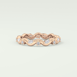 0.56 TCW Round & Marquise Shaped Lab Grown Diamond Wedding Band