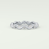 0.56 TCW Round & Marquise Shaped Lab Grown Diamond Wedding Band