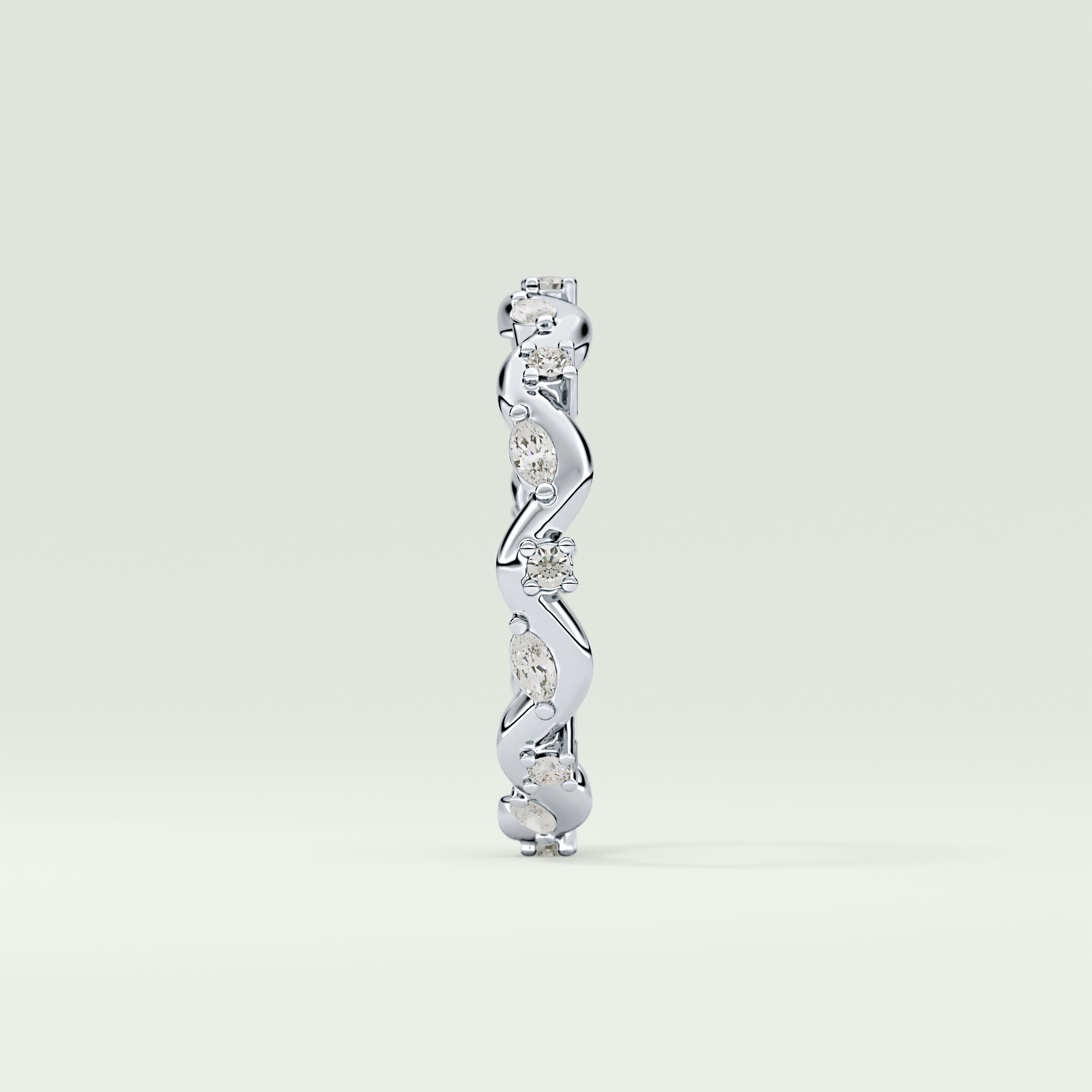 0.56 TCW Round & Marquise Shaped Lab Grown Diamond Wedding Band