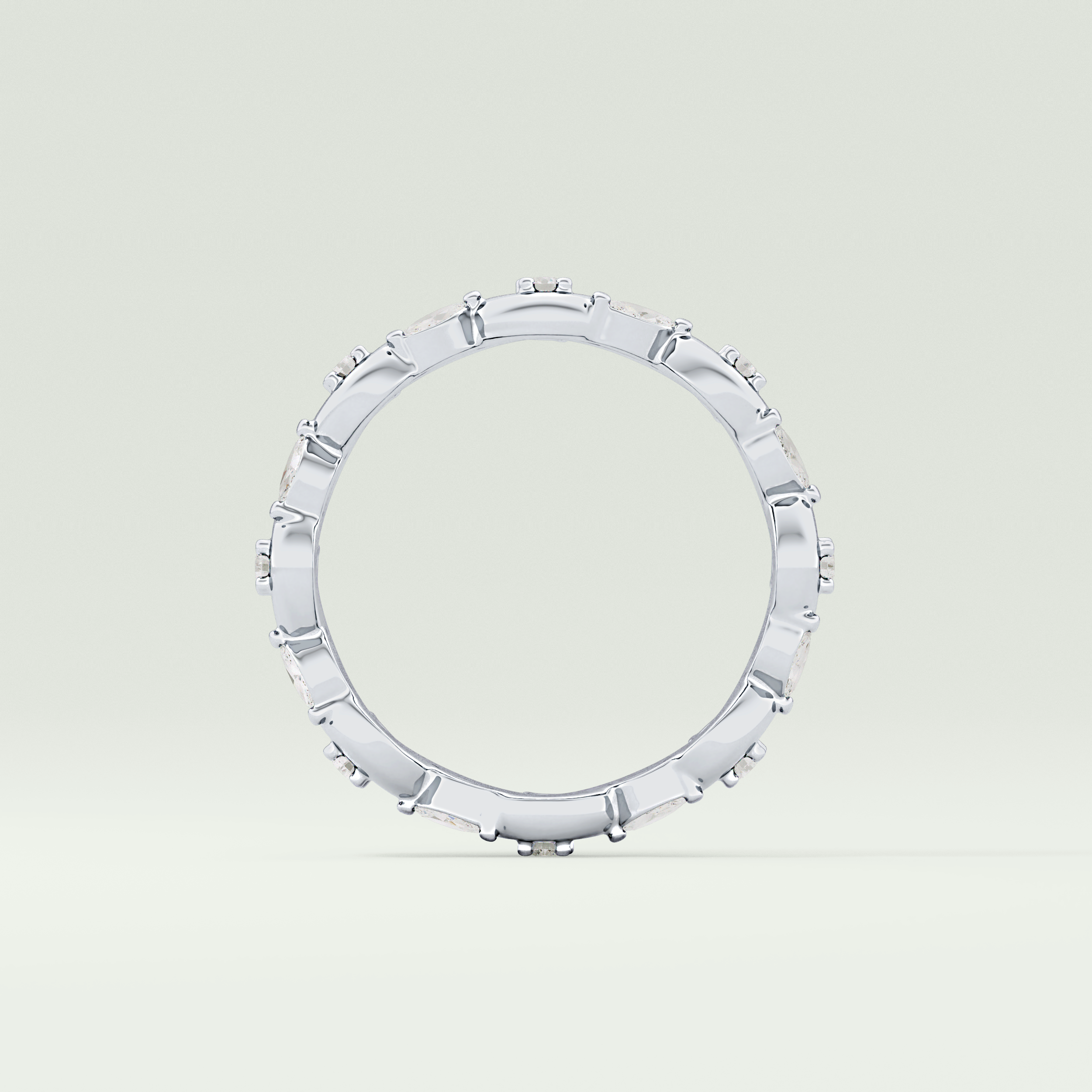 0.56 TCW Round & Marquise Shaped Lab Grown Diamond Wedding Band