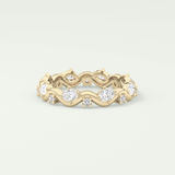 0.56 TCW Round & Oval Shaped Lab Grown Diamond Wedding Band