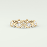 0.56 TCW Round & Oval Shaped Lab Grown Diamond Wedding Band