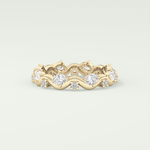 0.56 TCW Round & Oval Shaped Lab Grown Diamond Wedding Band