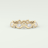 0.56 TCW Round & Oval Shaped Lab Grown Diamond Wedding Band