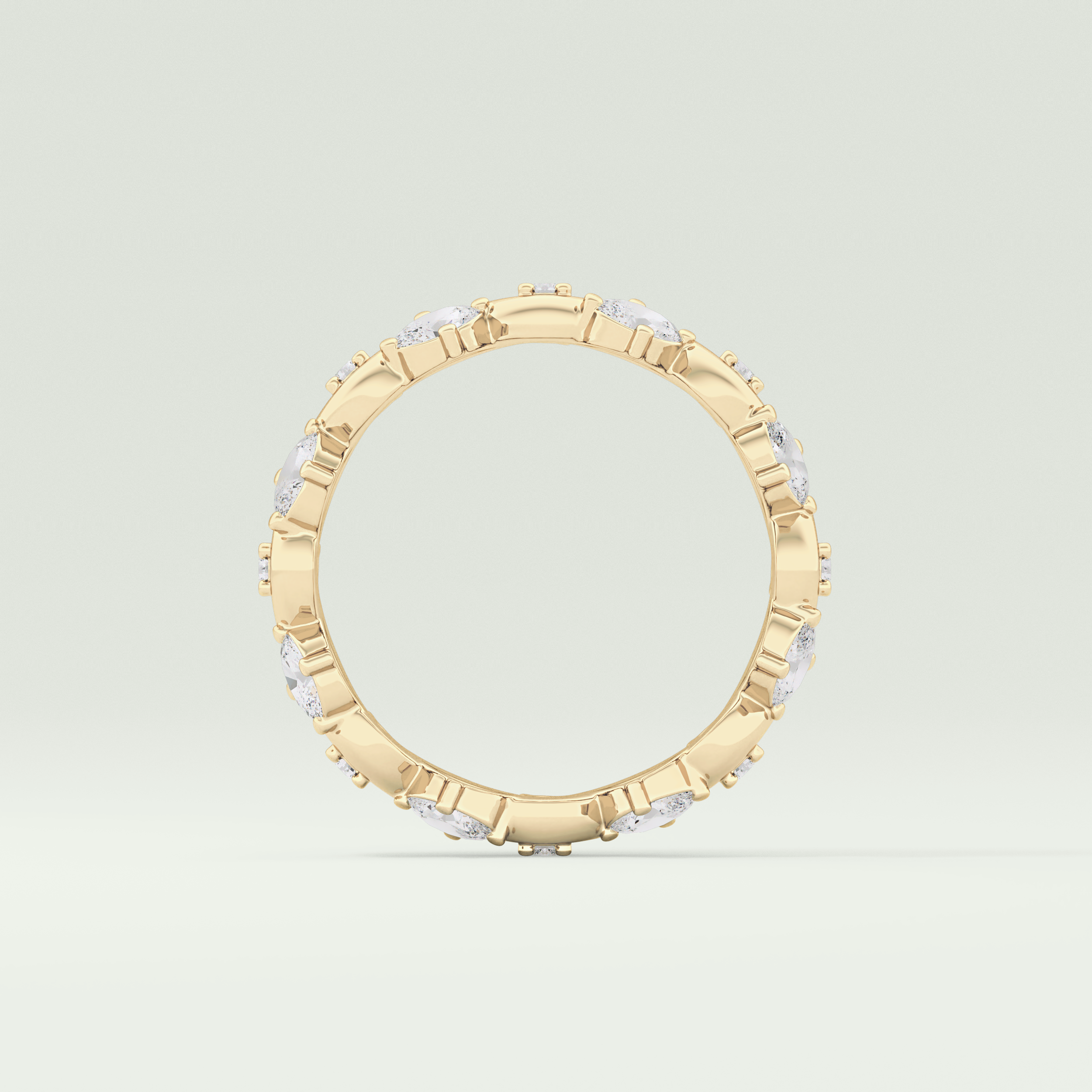 0.56 TCW Round & Oval Shaped Lab Grown Diamond Wedding Band