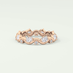 0.56 TCW Round & Oval Shaped Lab Grown Diamond Wedding Band