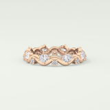 0.56 TCW Round & Oval Shaped Lab Grown Diamond Wedding Band