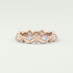 0.56 TCW Round & Oval Shaped Lab Grown Diamond Wedding Band