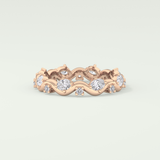 0.56 TCW Round & Oval Shaped Lab Grown Diamond Wedding Band