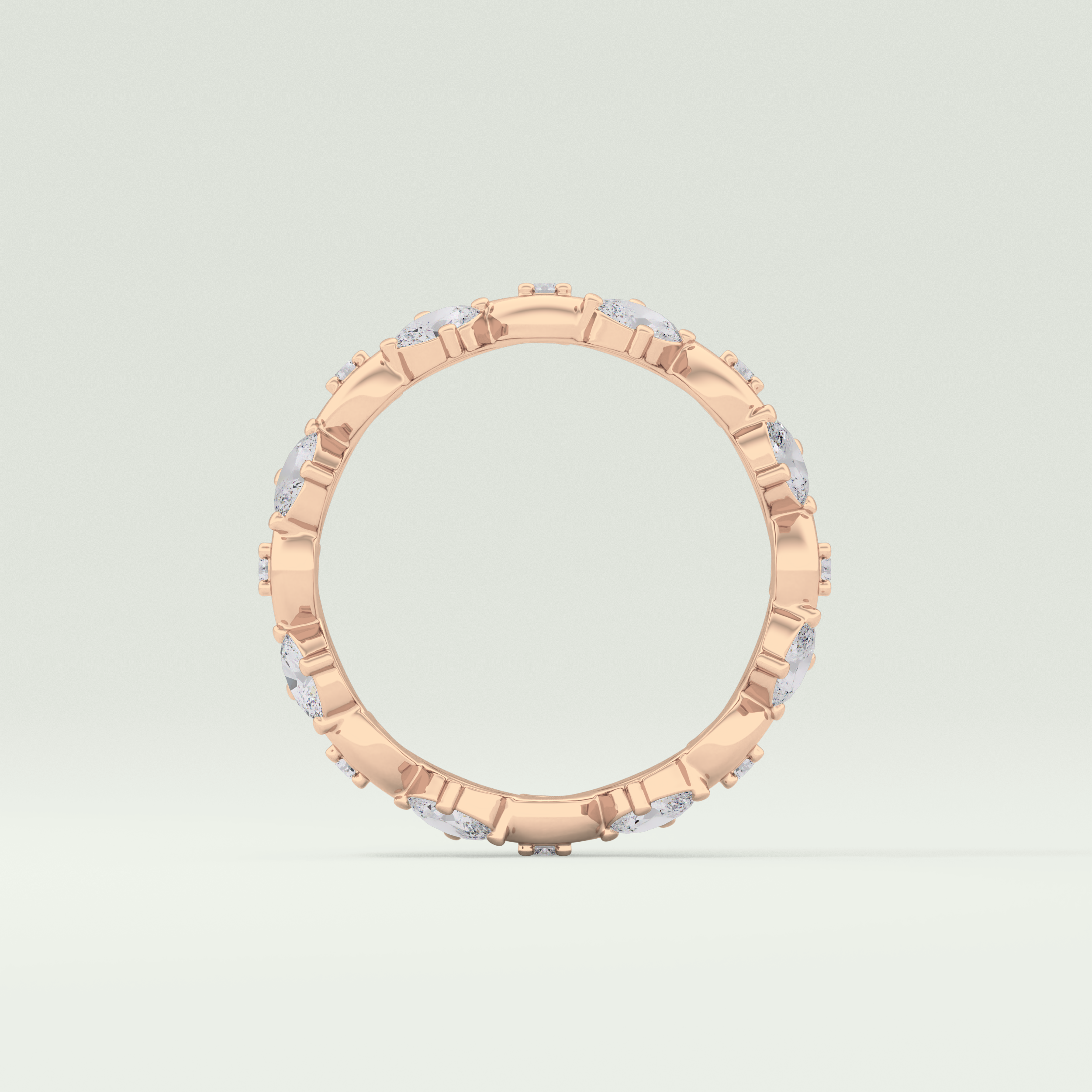 0.56 TCW Round & Oval Shaped Lab Grown Diamond Wedding Band