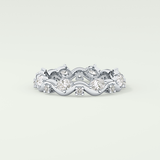 0.56 TCW Round & Oval Shaped Lab Grown Diamond Wedding Band