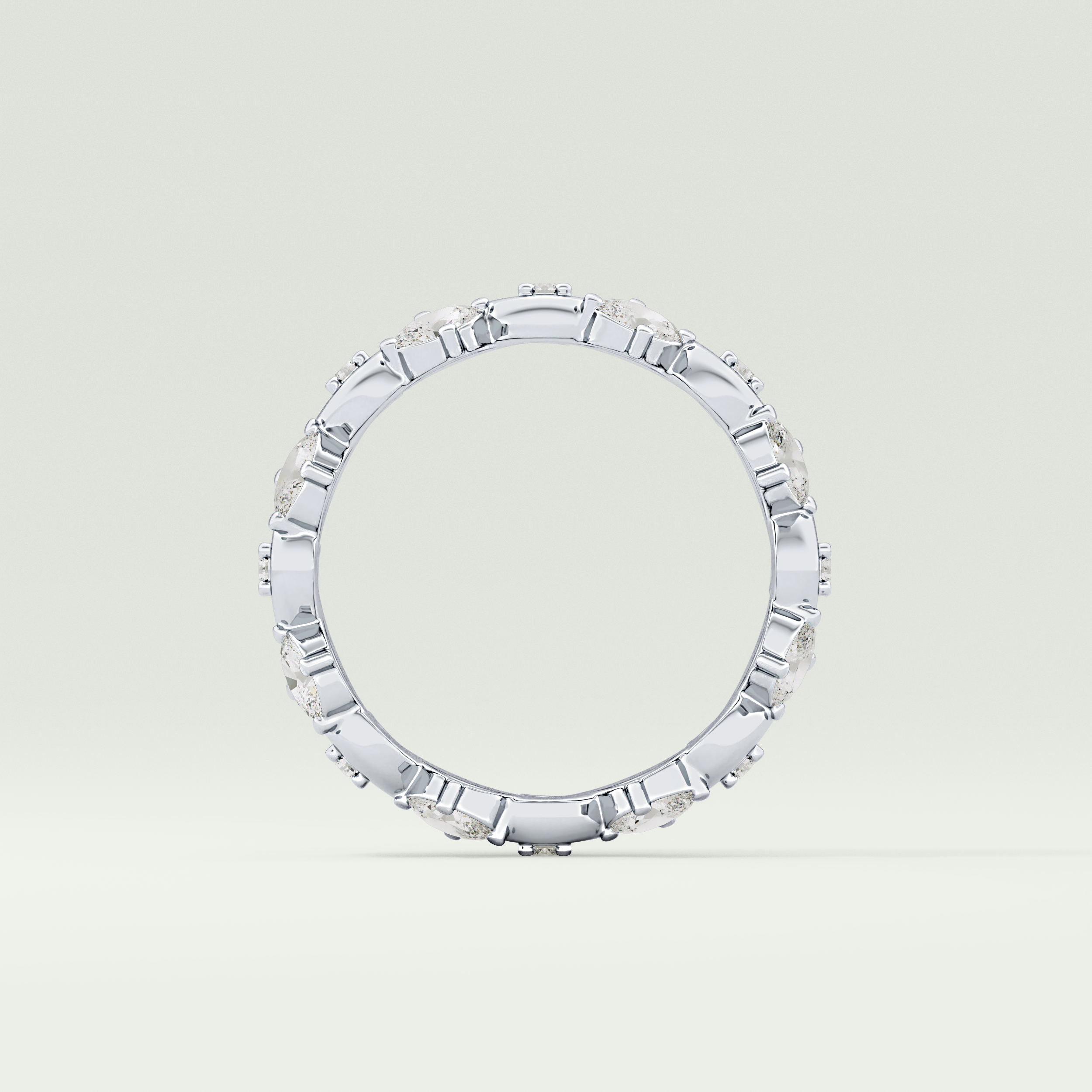 0.56 TCW Round & Oval Shaped Lab Grown Diamond Wedding Band