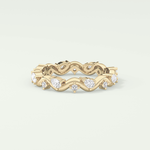 0.56 TCW Round & Pear Shaped Lab Grown Diamond Wedding Band
