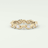 0.56 TCW Round & Pear Shaped Lab Grown Diamond Wedding Band