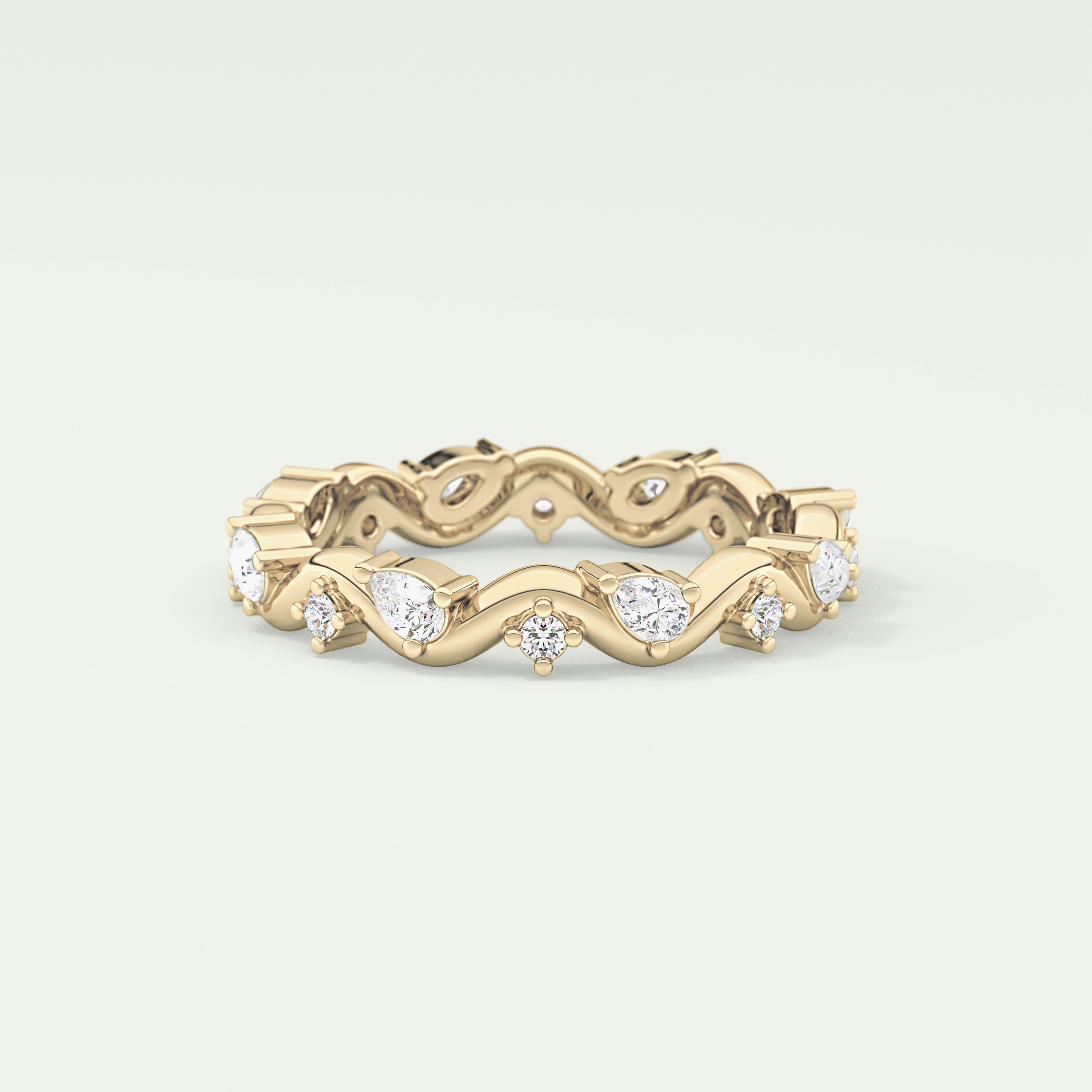 0.56 TCW Round & Pear Shaped Lab Grown Diamond Wedding Band