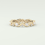 0.56 TCW Round & Pear Shaped Lab Grown Diamond Wedding Band