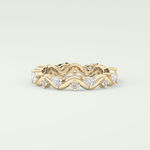 0.56 TCW Round & Pear Shaped Lab Grown Diamond Wedding Band