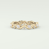 0.56 TCW Round & Pear Shaped Lab Grown Diamond Wedding Band