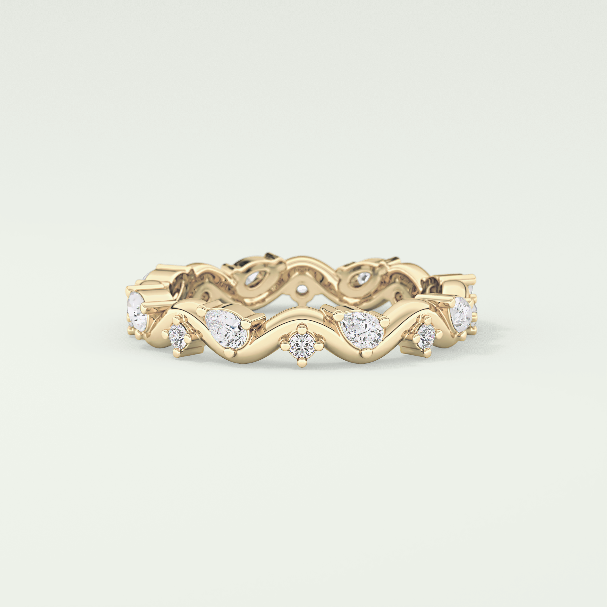 0.56 TCW Round & Pear Shaped Lab Grown Diamond Wedding Band