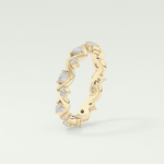 0.56 TCW Round & Pear Shaped Lab Grown Diamond Wedding Band